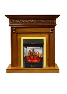 Каминокомплект Royal Flame Valletta - Орех с очагом Majestic FX M Brass