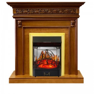 Каминокомплект Royal Flame Valletta - Орех с очагом Majestic FX M Brass