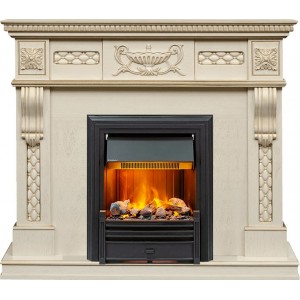 Каминокомплект Dimplex Corsica - Слоновая кость с патиной (Ширина 1100) с очагом Brookline Black