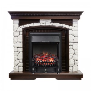 Каминокомплект Royal Flame Glasgow - Темный дуб / Белый с очагом Fobos FX Black