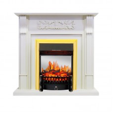 Каминокомплект Royal Flame Venice - Фактурный белый с очагом Fobos FX M Brass