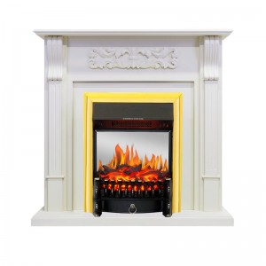 Каминокомплект Royal Flame Venice - Фактурный белый с очагом Fobos FX M Brass