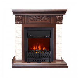 Каминокомплект Royal Flame Luxemburg (каменный) - Сланец/Темный дуб с очагом Aspen Black