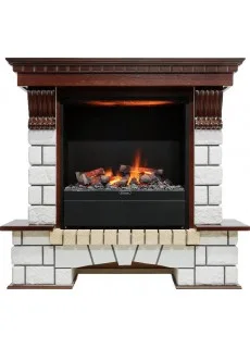 Каминокомплект Dimplex Pierre Luxe - Темный дуб / Белый (Высота 1040мм) с очагом Albany