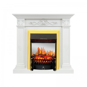 Каминокомплект Royal Flame Verona - Белый дуб с очагом Fobos FX M Brass
