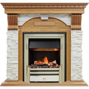 Каминокомплект Dimplex Dublin - Дуб / Сланец белый с очагом Cavendish