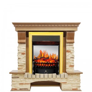 Каминокомплект Royal Flame Pierre Luxe - Дуб / Сланец с очагом Fobos FX M Brass