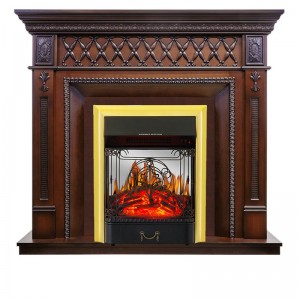Каминокомплект Royal Flame Alexandria - махагон коричневый антик с очагом Majestic FX M Brass
