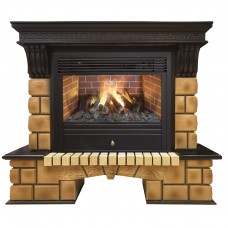 Каминокомплект RealFlame Stone Brick 26 AO с очагом Novara 26 3D