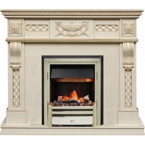Каминокомплект Dimplex Corsica - Слоновая кость с патиной (Ширина 1100) с очагом Cavendish