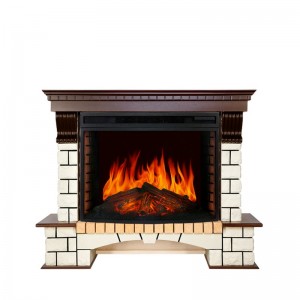 Каминокомплект Royal Flame Pierre Luxe - Темный дуб / Белый (Высота 1095мм) с очагом Dioramic 33 LED FX
