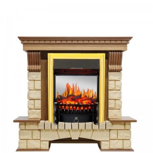 Каминокомплект Royal Flame Pierre Luxe - Дуб / Шампань с очагом Fobos FX M Brass