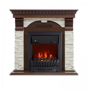 Каминокомплект Royal Flame Dublin угловой - Темный дуб / Сланец белый с очагом Aspen Black