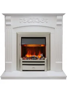 Каминокомплект Dimplex Sorrento угловой - Белый дуб с очагом Chesford