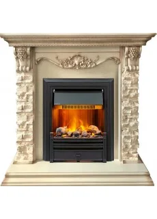 Каминокомплект Dimplex Adriana - Cлоновая кость с очагом Brookline Black