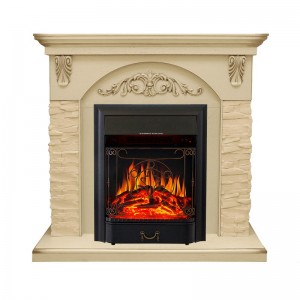 Каминокомплект Royal Flame Bern Сланец крупный бежевый / Алебастр темная патина с очагом Majestic FX Black
