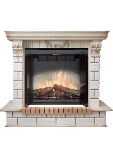 Каминокомплект Dimplex Pierre Luxe Император - Слоновая кость с патиной / Шампань с очагом Multifire DF3220-EU