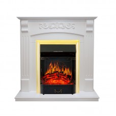 Каминокомплект Royal Flame Sorrento угловой - Белый дуб с очагом Majestic FX Brass