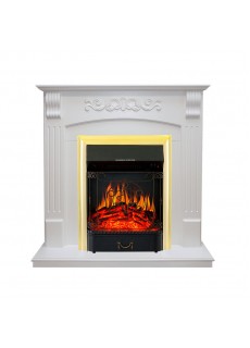 Каминокомплект Royal Flame Sorrento угловой - Белый дуб с очагом Majestic FX Brass