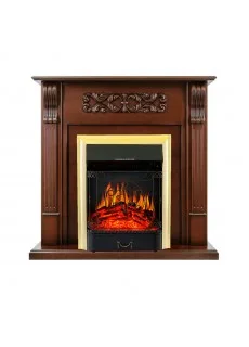 Каминокомплект Royal Flame Venice - Махагон коричневый антик с очагом Majestic FX Brass