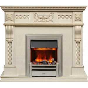 Каминокомплект Dimplex Corsica - Слоновая кость с патиной (Ширина 1100) с очагом Chesford