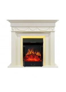Каминокомплект Royal Flame Corfu - Слоновая кость с очагом Majestic FX Brass