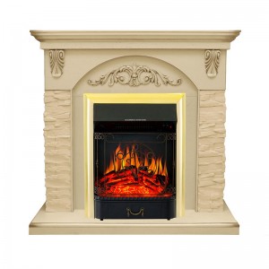 Каминокомплект Royal Flame Bern Сланец крупный бежевый / Алебастр темная патина с очагом Majestic FX Brass