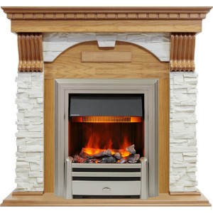Каминокомплект Dimplex Dublin - Дуб / Сланец белый с очагом Chesford