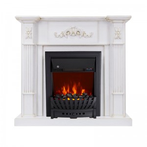 Каминокомплект Royal Flame Martin - Белый дуб, патина золото с очагом Aspen Black