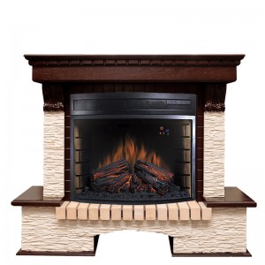 Каминокомплект Royal Flame Pierre Luxe - Темный дуб / Сланец бежевый с очагом Dioramic 28 LED FX
