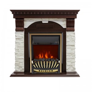 Каминокомплект Royal Flame Dublin - Темный дуб / Сланец белый с очагом Aspen Gold