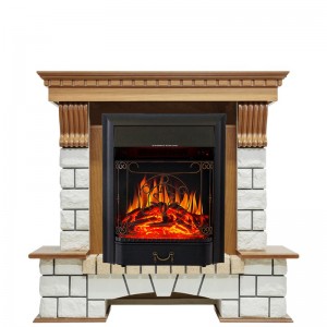 Каминокомплект Royal Flame Pierre Luxe - Дуб / Белый с очагом Majestic FX Black