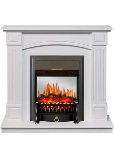 Каминокомплект Royal Flame Boston - Белый (Высота 925см) с очагом Fobos FX M Black