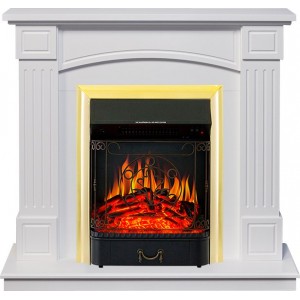 Каминокомплект Royal Flame Boston - Белый (Высота 925см) с очагом Majestic FX Brass