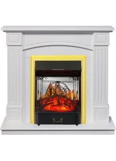 Каминокомплект Royal Flame Boston - Белый (Высота 925см) с очагом Majestic FX M Brass