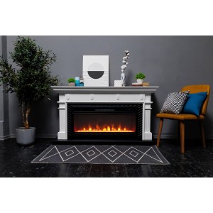 Каминокомплект Royal Flame Carlyle - Белый с черным с очагом Vision 42 LED