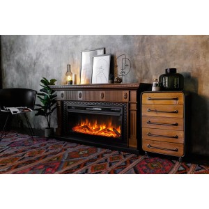 Каминокомплект Royal Flame Carlyle - Орех с черным с очагом Vision 42 LED
