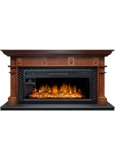 Каминокомплект Royal Flame Carlyle - Орех с черным с очагом Vision 42 LOG LED
