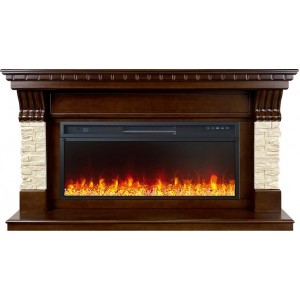Каминокомплект Royal Flame Denver - Темный дуб / Бежевый (Ширина 1500 мм) с очагом Vision 42 LED