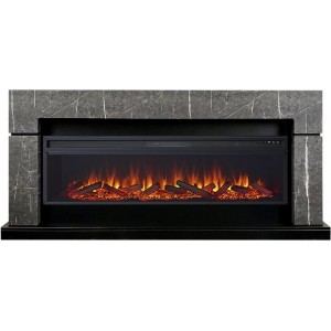 Каминокомплект Royal Flame Lindos 60 SFT - Серый мрамор с очагом Vision 60 LOG LED
