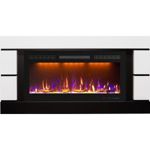 Каминокомплект Royal Flame Modern - Белый с черным (Глубина 300 мм) с очагом Crystal 36 RF