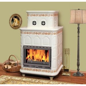 Изразцовая печь-камин TermoVision Viena Decor M (с топкой Fabrilor Deco 710)