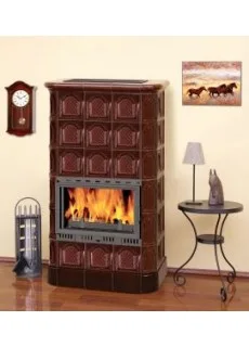 Изразцовая печь-камин TermoVision Gallen Grid (с топкой Fabrilor Deco 660)