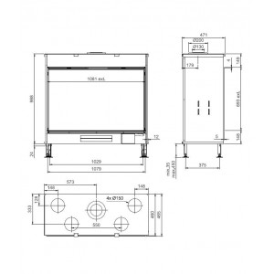 Газовый камин M-Design True Vision 1150 V (Тру Вижн 1150 V gas)
