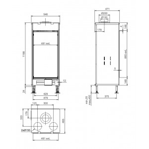Газовый камин M-Design True Vision 550 V (Тру Вижн 550 V gas)