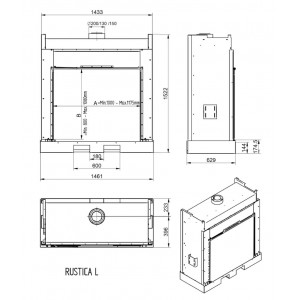 Газовый камин M-Design Rustica M (L / XL) gas (Рустик M (L / XL) газ)
