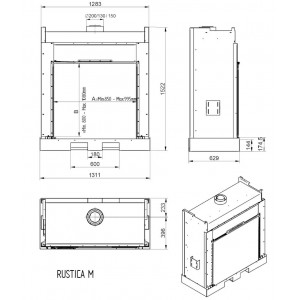 Газовый камин M-Design Rustica M (L / XL) gas (Рустик M (L / XL) газ)