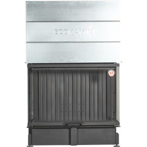 Каминная топка ЭкоКамин Дельта 1200x800x450 PB три стекла подовая черный шамот (TDN1200-800PB)