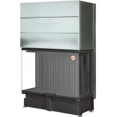 Каминная топка ЭкоКамин Дельта 1200x800x450 PB три стекла подовая черный шамот (TDN1200-800PB)