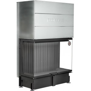 Каминная топка ЭкоКамин Дельта 1200x800x450 PB три стекла подовая черный шамот (TDN1200-800PB)